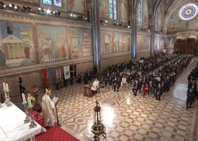 La celebrazione nella Basilica di San Francesco per la festa del 4 ottobre