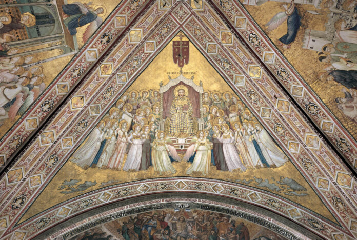 La vela con San Francesco in gloria di Giotto nella bailica Inferiore di Assisi